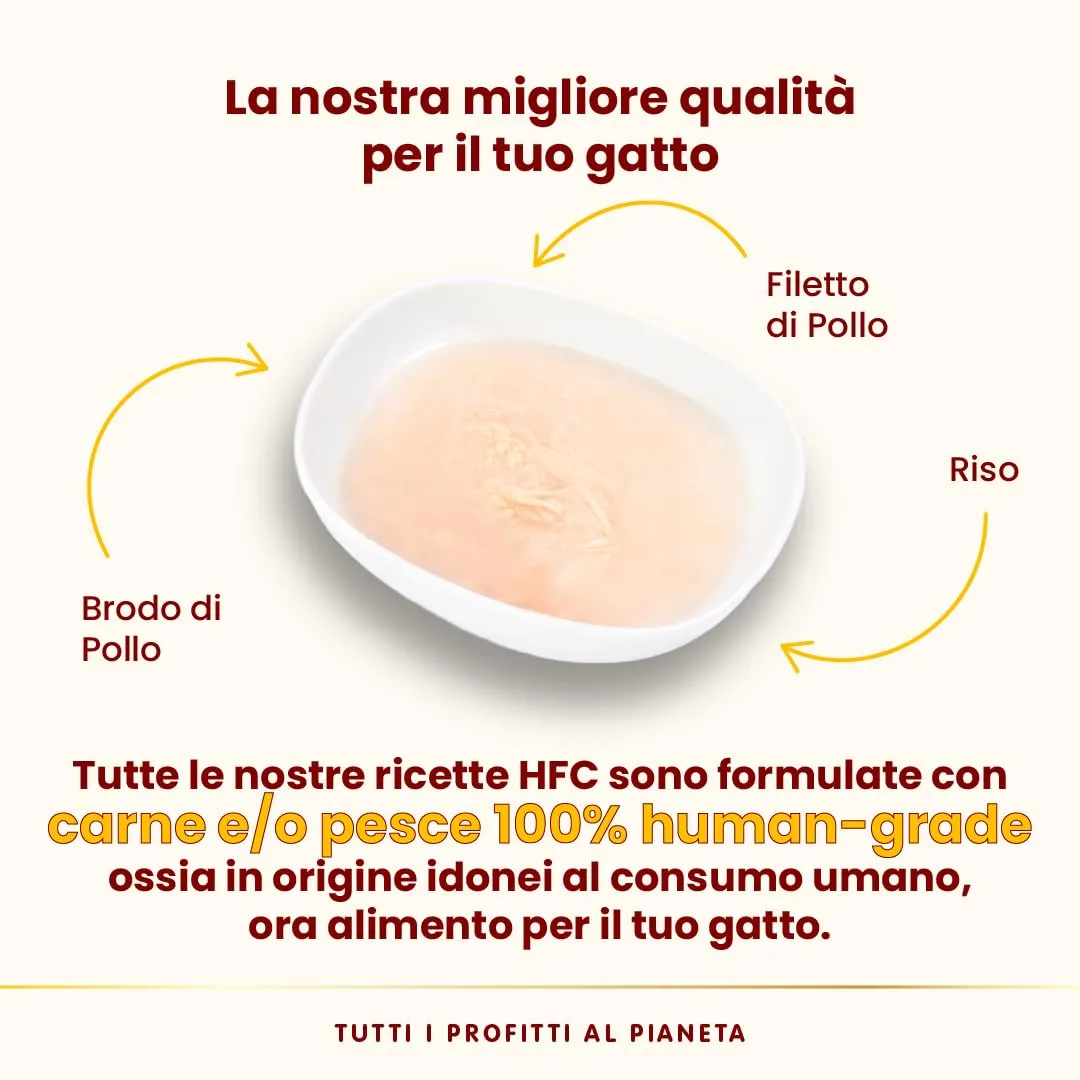 Almo Nature HFC Hydration Help Alimento Umido per Gatti - Brodo di Pollo e Filetto di Pollo, 50g - immagine 4
