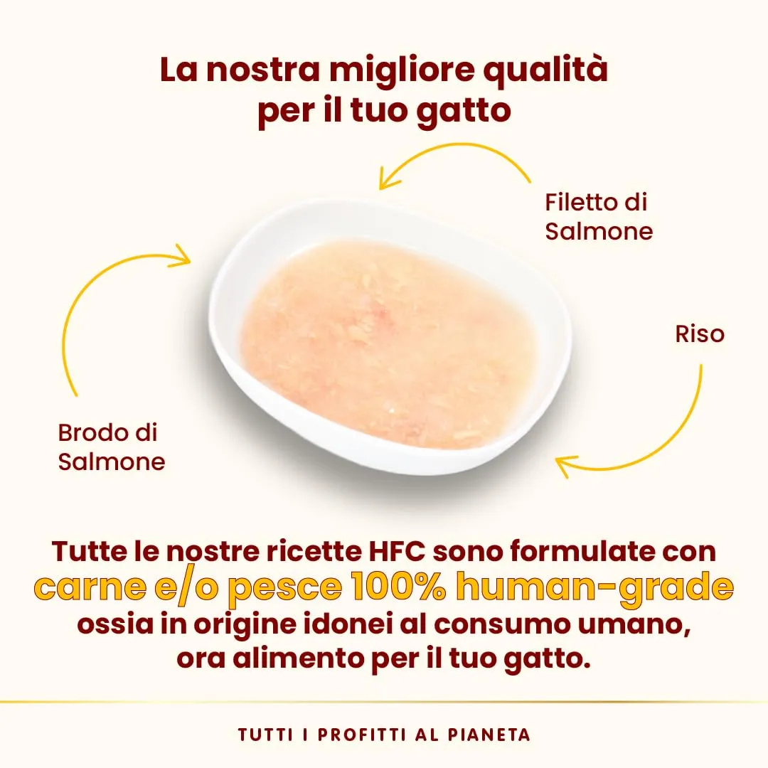Almo Nature HFC Hydration Help Brodo di Salmone e Filetto di Salmone, 50g, Confezione da 24 - immagine 4
