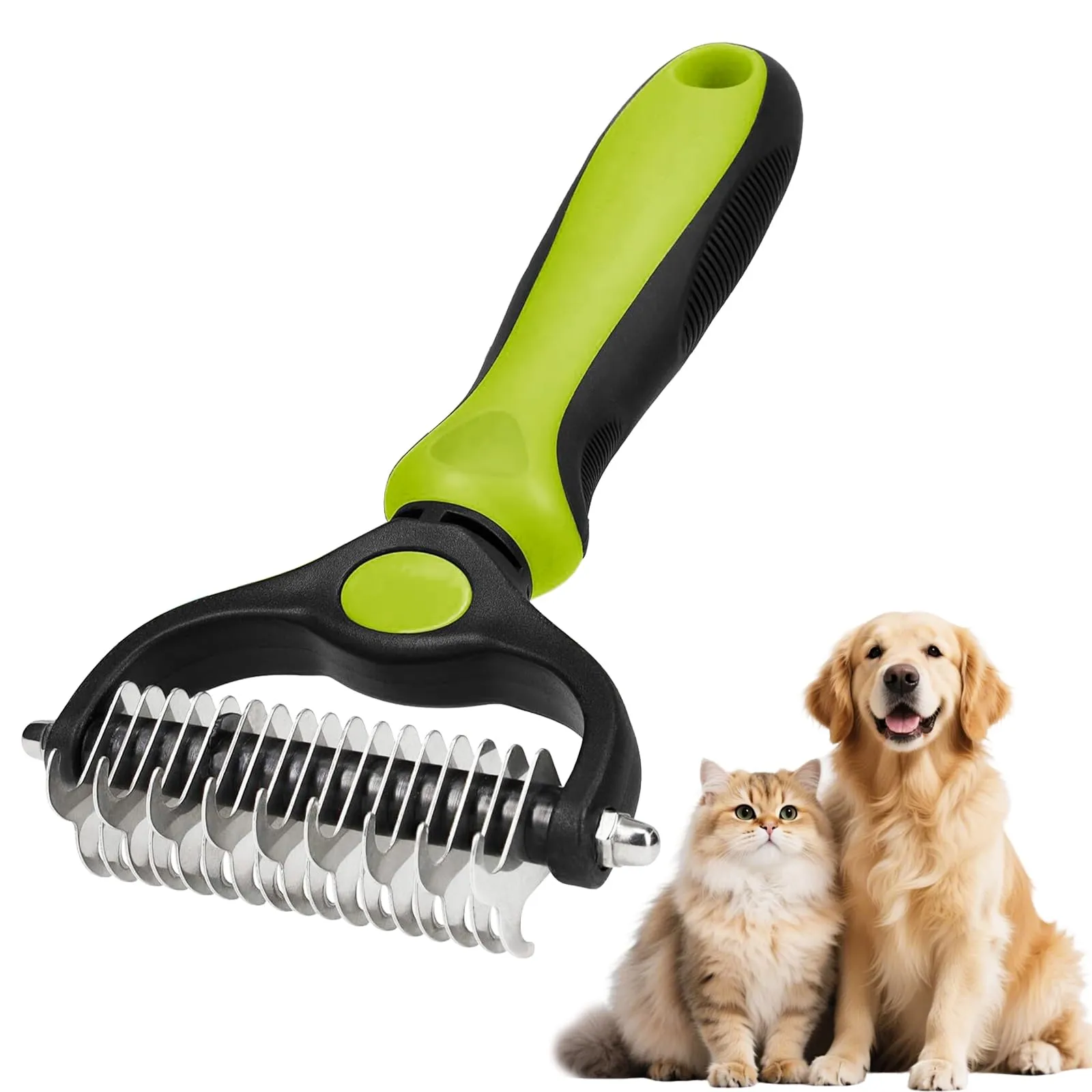 Soodyoow Spazzola per Cani e Gatti, Pettine Doppia Faccia 17+9 in Acciaio Inossidabile per Peli Morti e Nodi - immagine 1