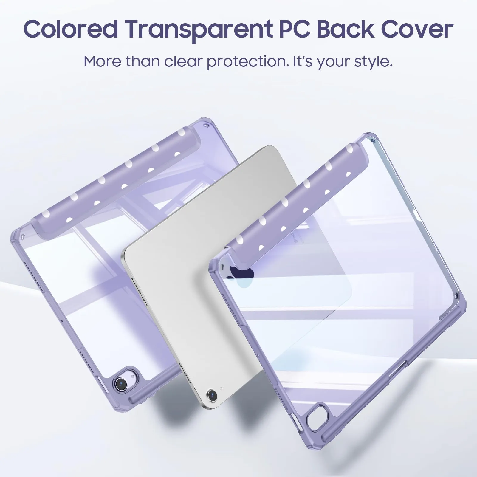 FINTIE Cover per iPad Air 11" (M4/M3/M2 2024-2026) e iPad Air 10,9" (4a/5a Gen), Pois Lilla - immagine 4