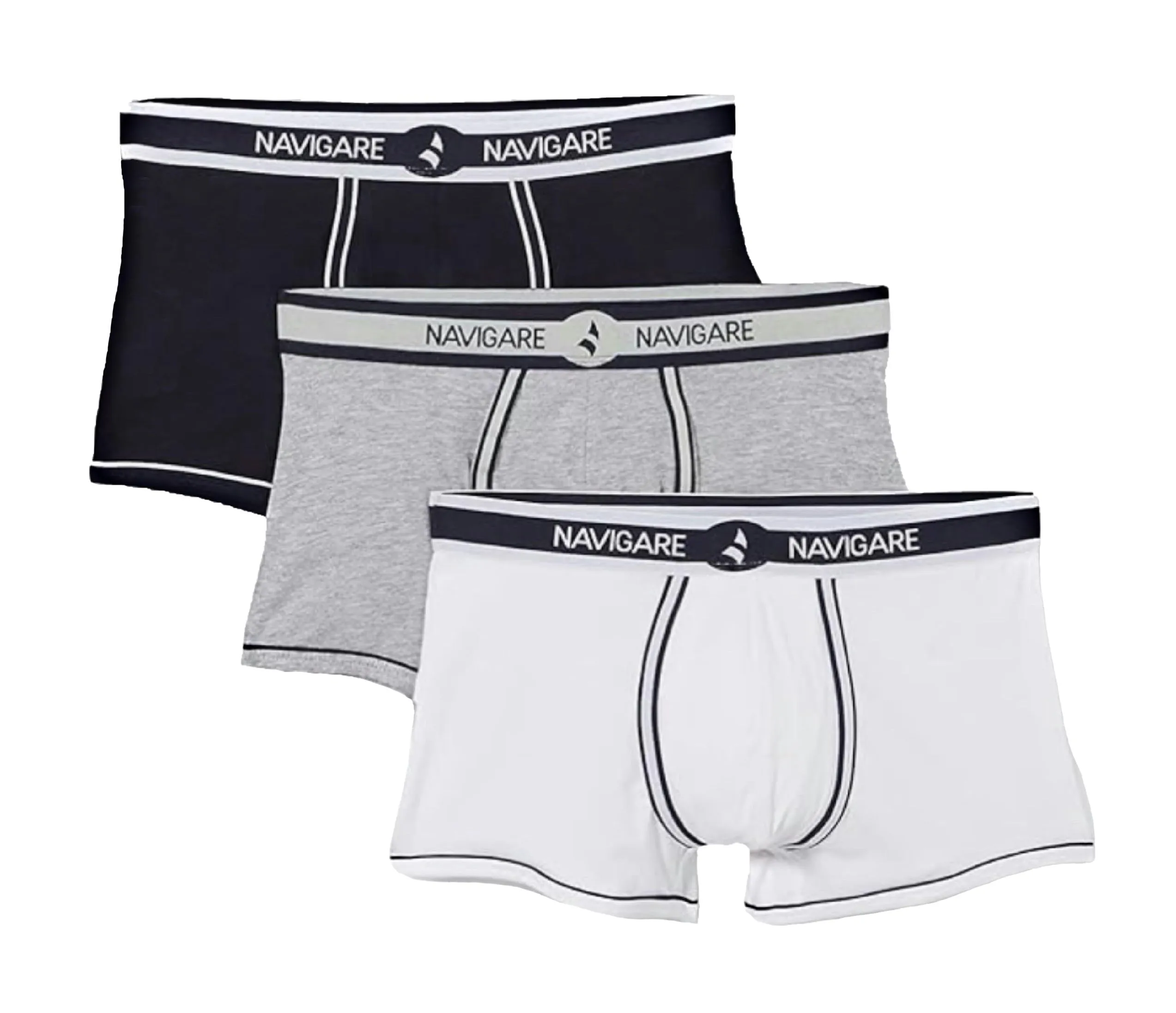 Navigare Boxer Uomo 6 Pezzi Grigio/Nero/Navi (M) Tinta Unita Leggero - immagine 4