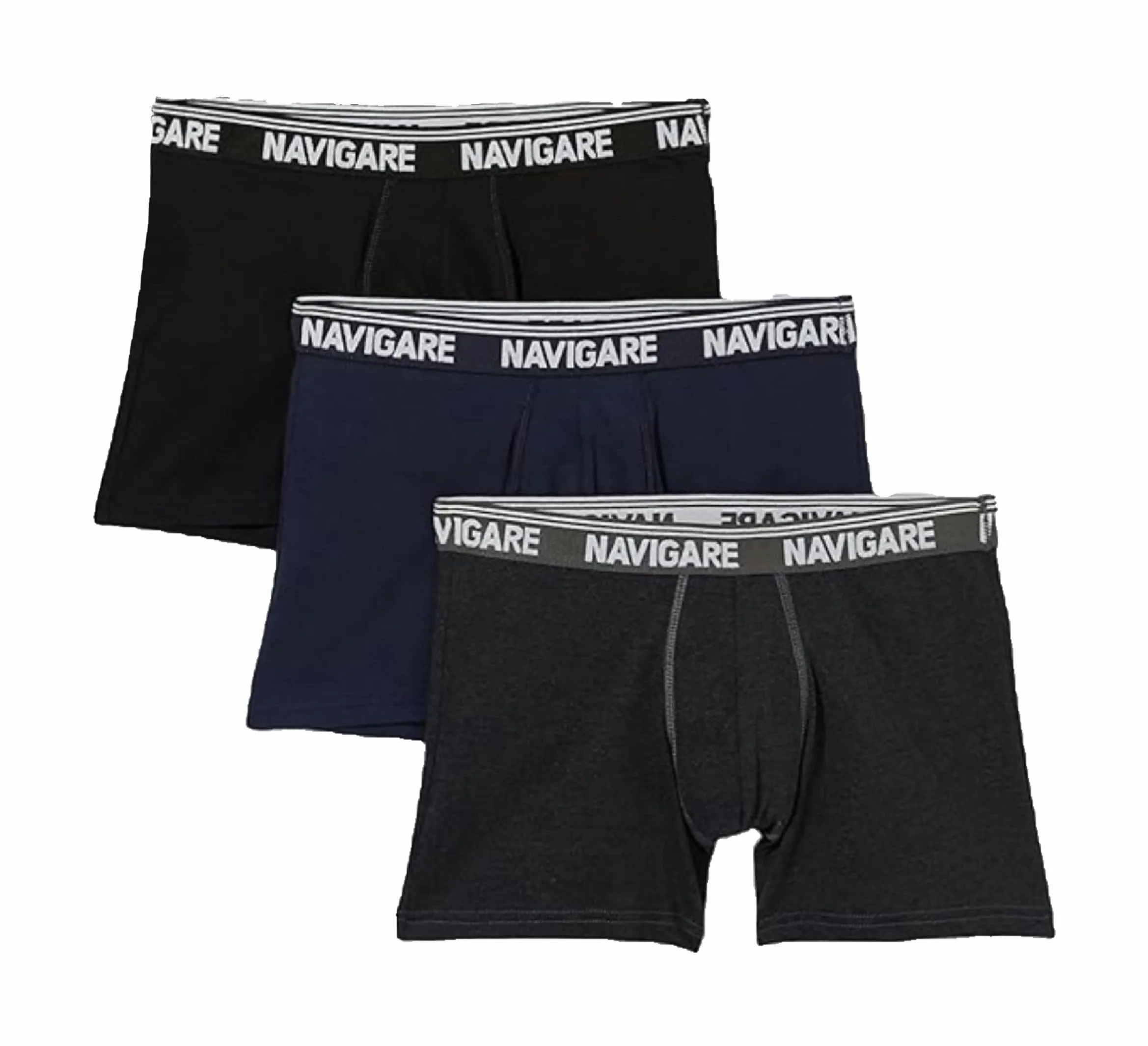 Navigare Boxer Uomo 6 Pezzi Grigio/Nero/Navi (M) Tinta Unita Leggero - immagine 5