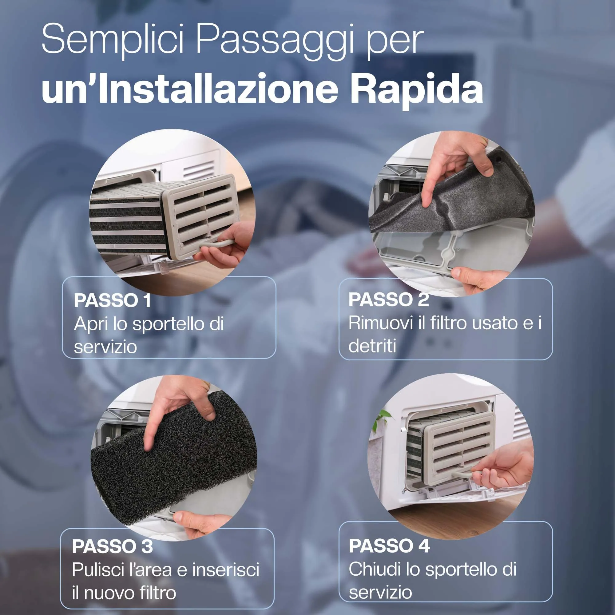 1E 3 Filtri in schiuma per asciugatrice Beko 2964840100 - immagine 4