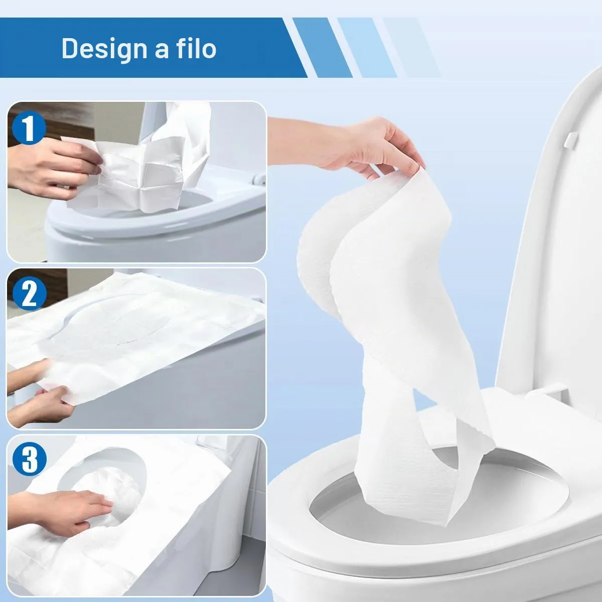 Romon Copriwater Usa e Getta, 48 Pezzi, 47 x 39cm - immagine 2