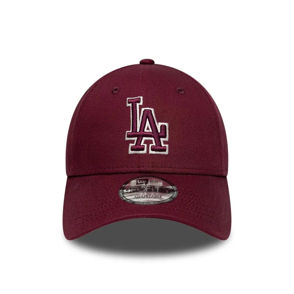 New Era Los Angeles Dodgers Team Outline 9Forty Cappellino - Rosso Scuro - immagine 2