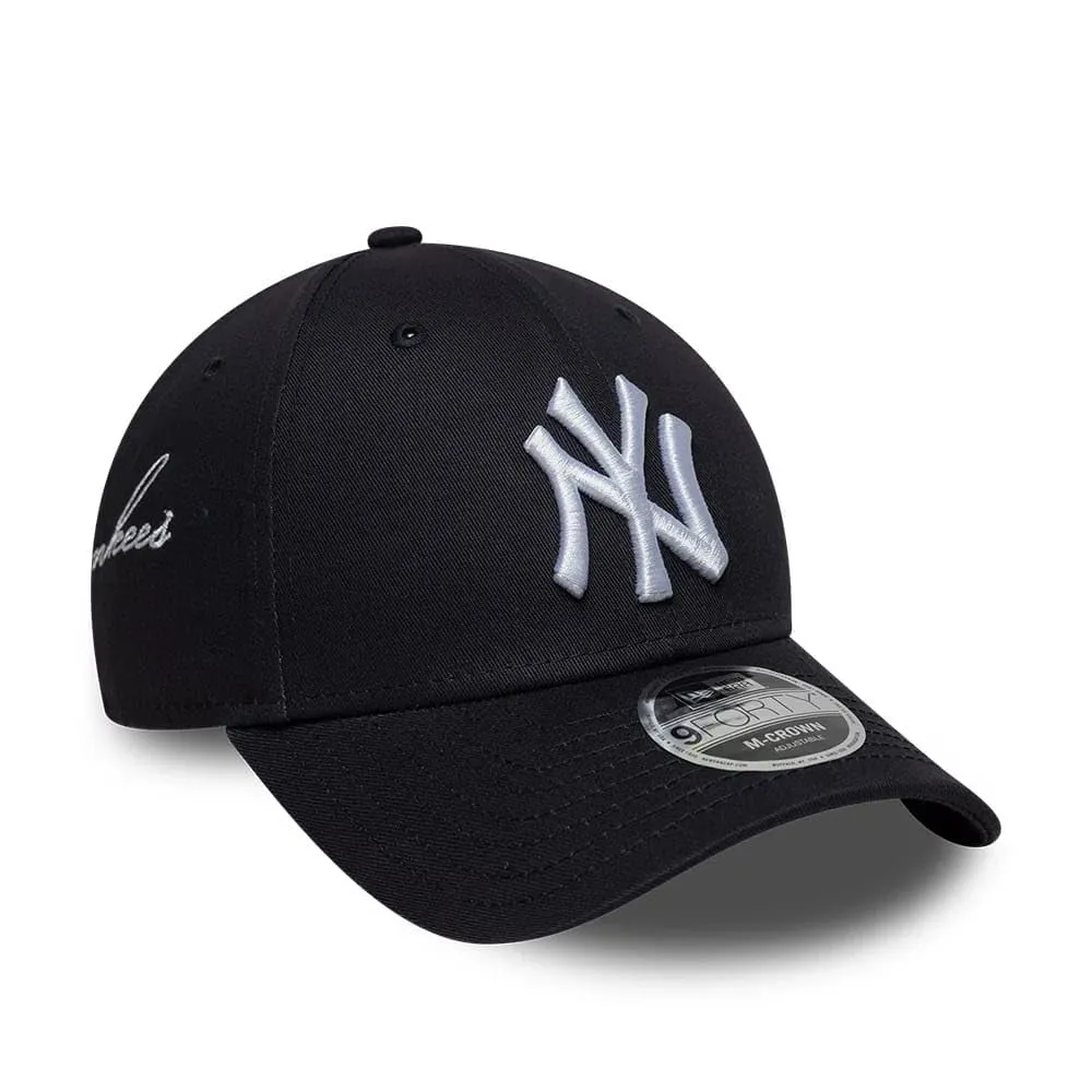 New Era New York Yankees Side Script 9Forty Adjustable M-Crown Cap - immagine 3