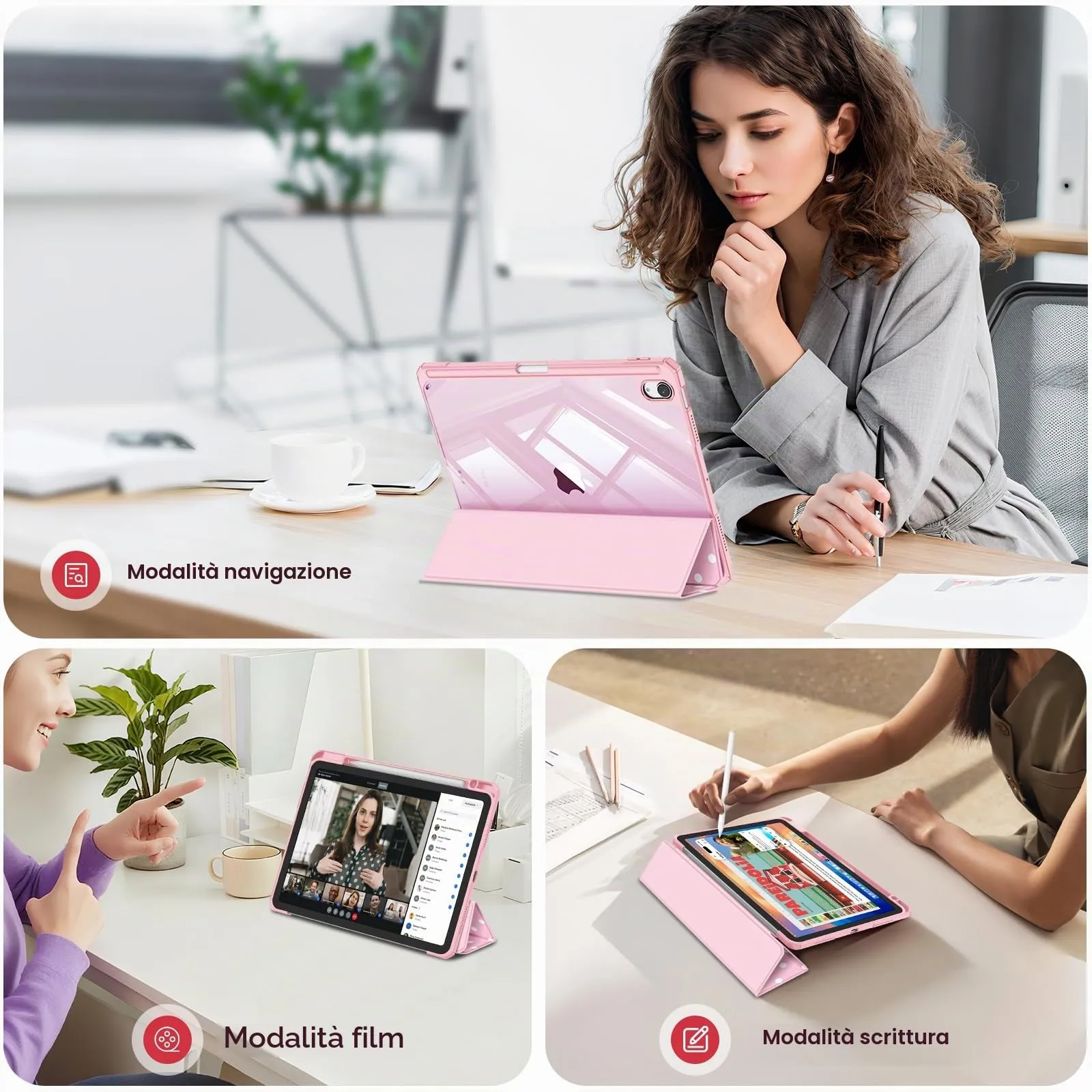 FINTIE Cover for iPad Air 11" M4/M3/M2 (2024-2026) and iPad Air 5th & 4th Gen 10.9" (Pois Pink) - immagine 3