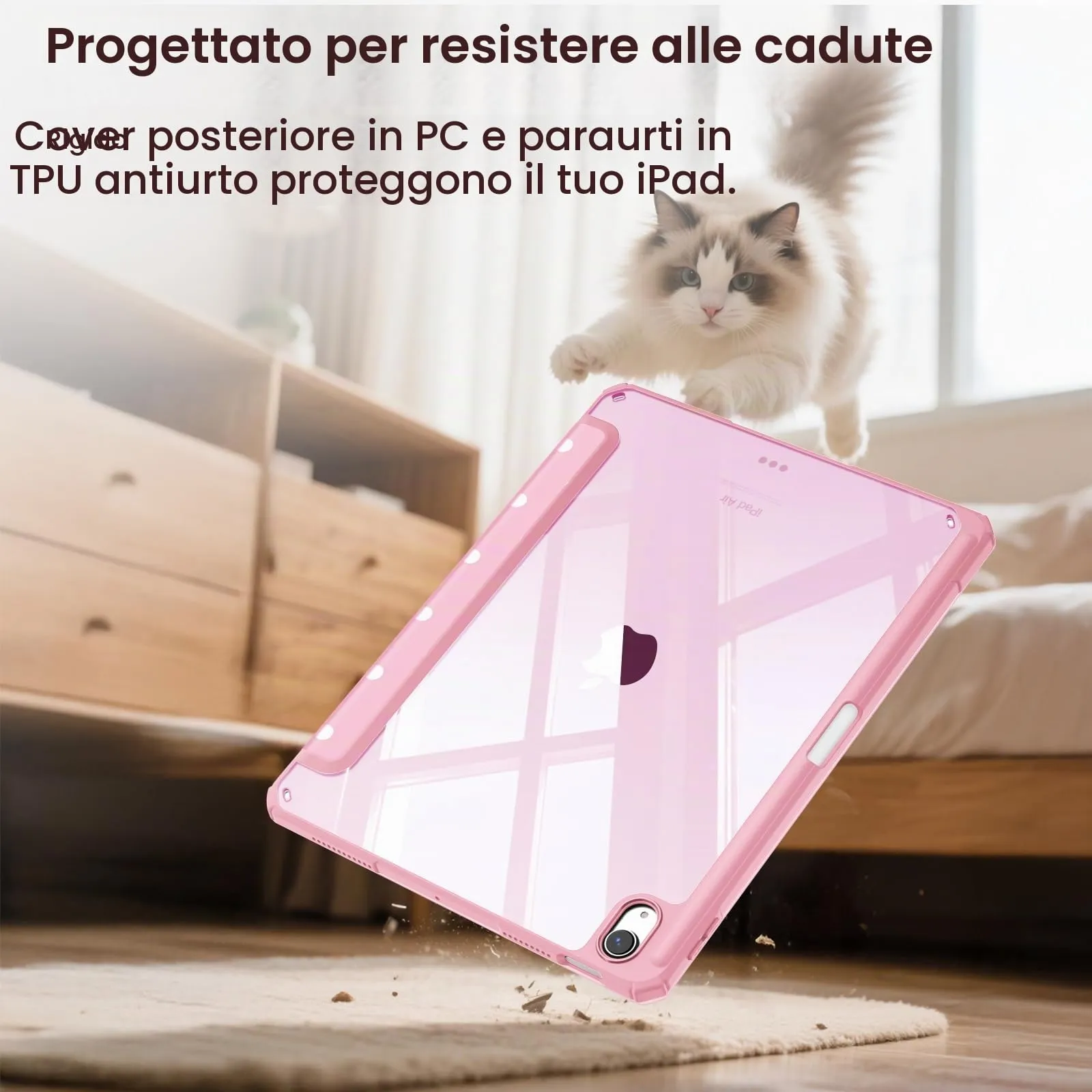 FINTIE Cover for iPad Air 11" M4/M3/M2 (2024-2026) and iPad Air 5th & 4th Gen 10.9" (Pois Pink) - immagine 7
