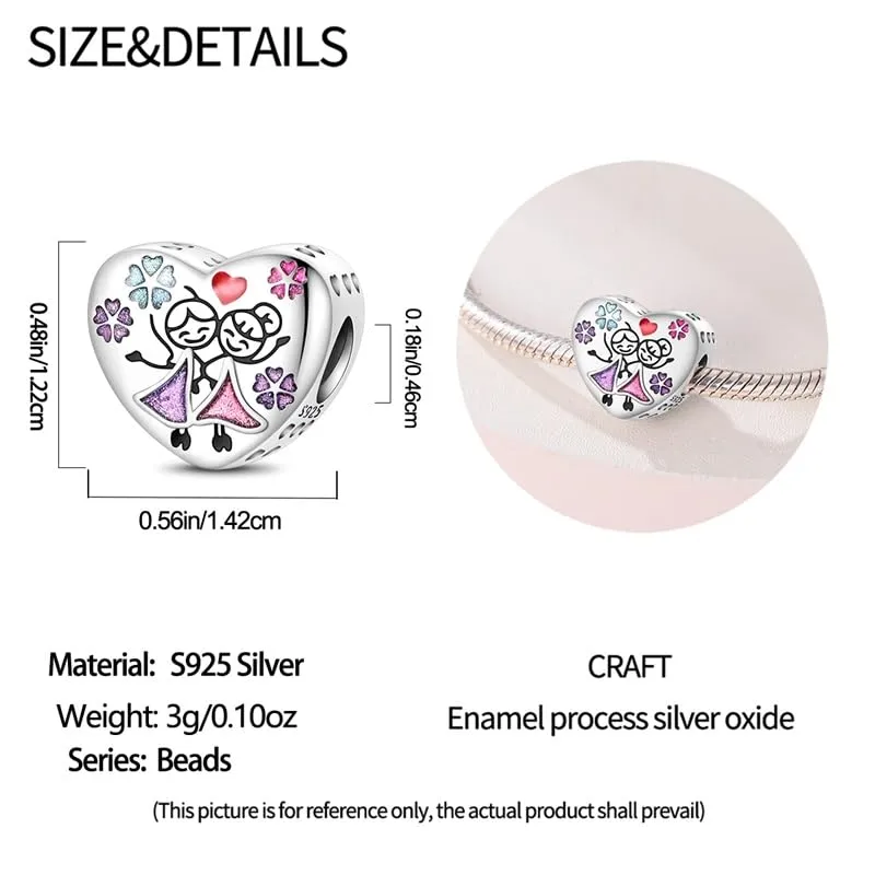 TINSLO Bead Charm in Argento Sterling 925 con Cubic Zirconia per Braccialetti e Collane Europei - immagine 5