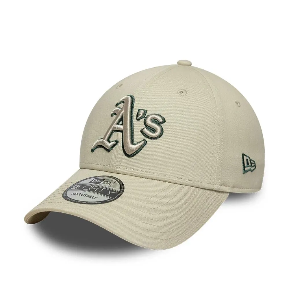 New Era Oakland Athletics Team Outline 9Forty Cap - Beige Chiaro - immagine 1