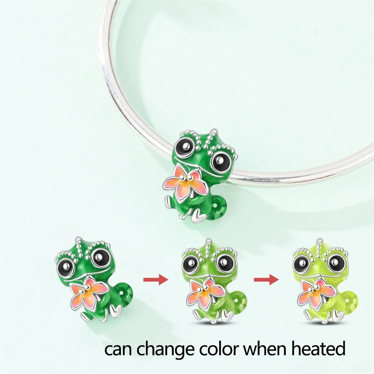 TINSLO Bead Charm in Argento Sterling 925 con Cubic Zirconia per Braccialetti e Collane Europee - immagine 4