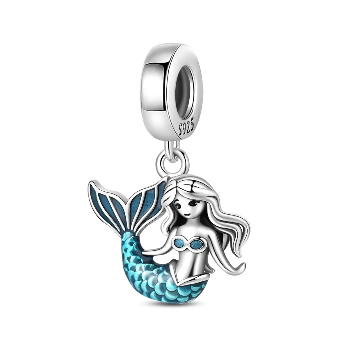TINSLO Bead Charm Argento Sterling 925 con Cubic Zirconia per Braccialetti e Collane Europei - immagine 1