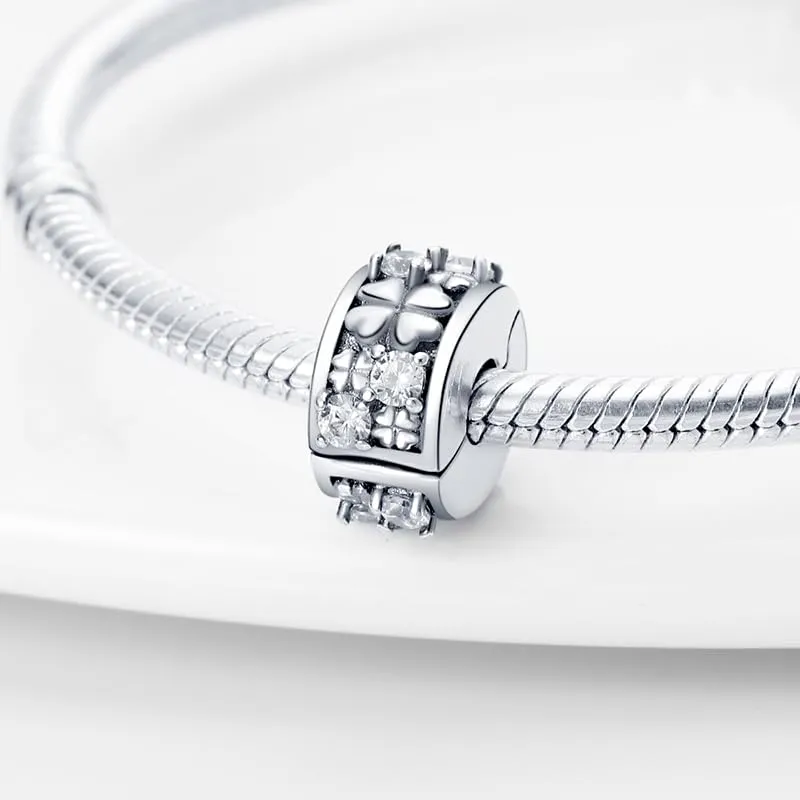 TINSLO Bead Charm in Argento Sterling 925 con Cubic Zirconia per Braccialetti e Collane Europee - immagine 2
