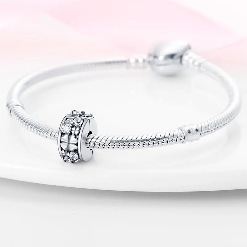 TINSLO Bead Charm in Argento Sterling 925 con Cubic Zirconia per Braccialetti e Collane Europee - immagine 3