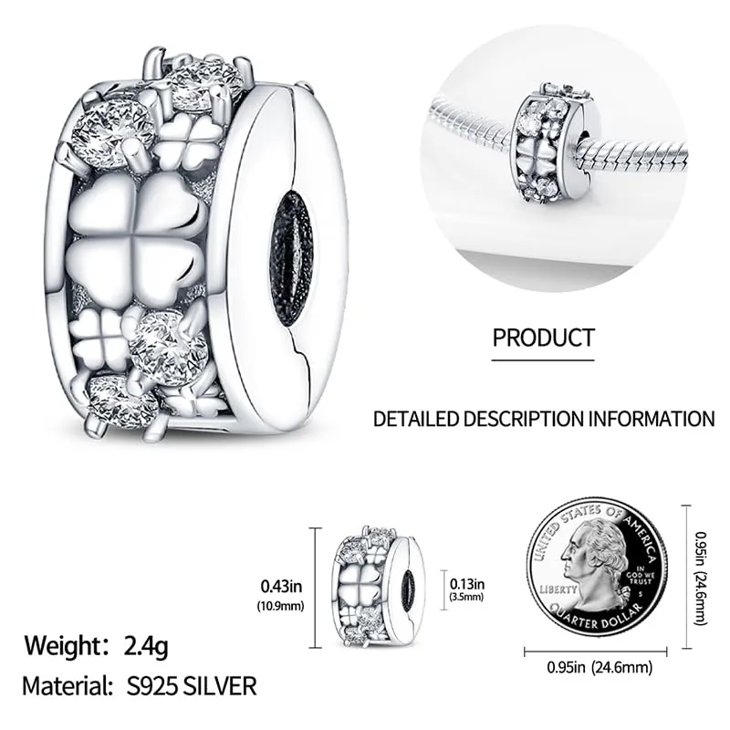 TINSLO Bead Charm in Argento Sterling 925 con Cubic Zirconia per Braccialetti e Collane Europee - immagine 4