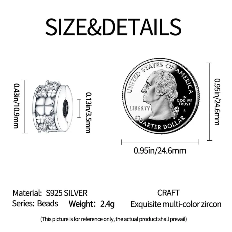 TINSLO Bead Charm in Argento Sterling 925 con Cubic Zirconia per Braccialetti e Collane Europee - immagine 6