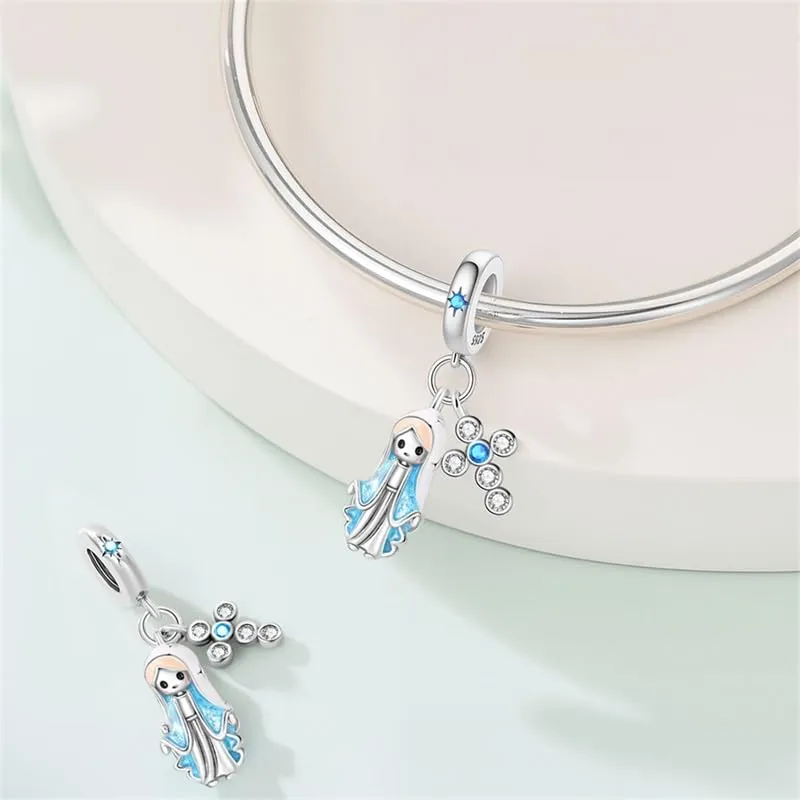 TINSLO Bead Charm Ciondolo Argento Sterling 925 con Cubic Zirconia per Braccialetti e Collane Europei - immagine 2