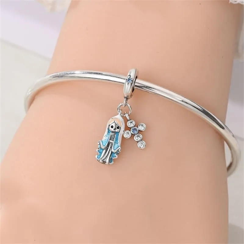 TINSLO Bead Charm Ciondolo Argento Sterling 925 con Cubic Zirconia per Braccialetti e Collane Europei - immagine 4