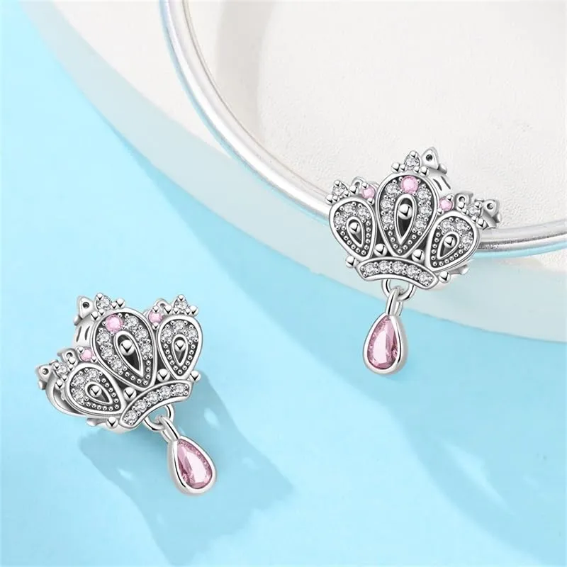 TINSLO Bead Charm in Argento Sterling 925 con Cubic Zirconia, Compatibile con Braccialetti e Collane Pandora e Europei - immagine 2