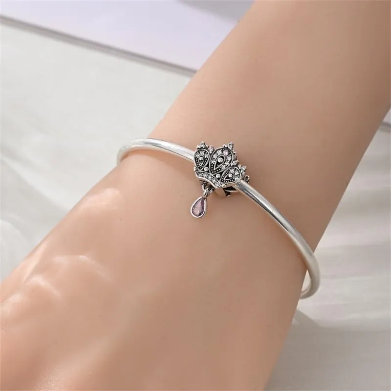 TINSLO Bead Charm in Argento Sterling 925 con Cubic Zirconia, Compatibile con Braccialetti e Collane Pandora e Europei - immagine 4