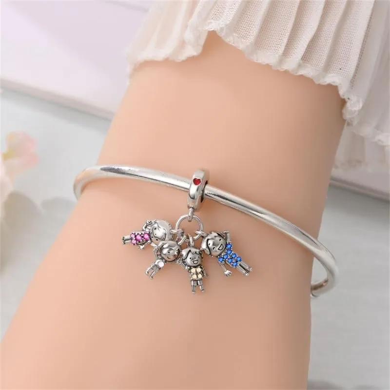 TINSLO Bead Charm Ciondolo Argento Sterling 925 con Cubic Zirconia per Braccialetti e Collane Europee - immagine 4