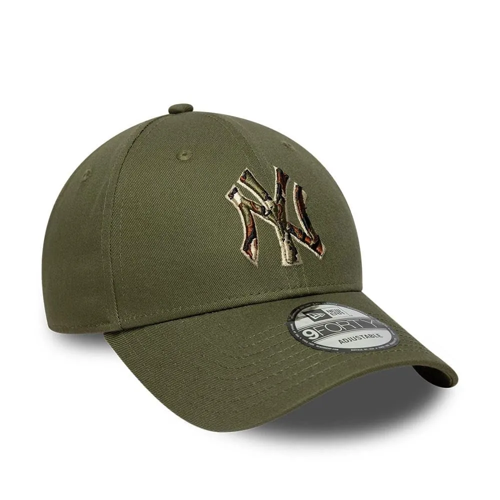 New Era New York Yankees Outline Camo 9Forty Adjustable Cap - Verde - immagine 3