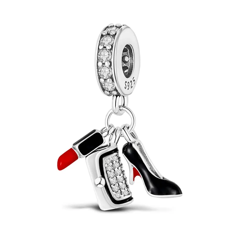 TINSLO Bead Charm Ciondolo Argento Sterling 925 con Cubic Zirconia per Braccialetti e Collane Europei - immagine 1