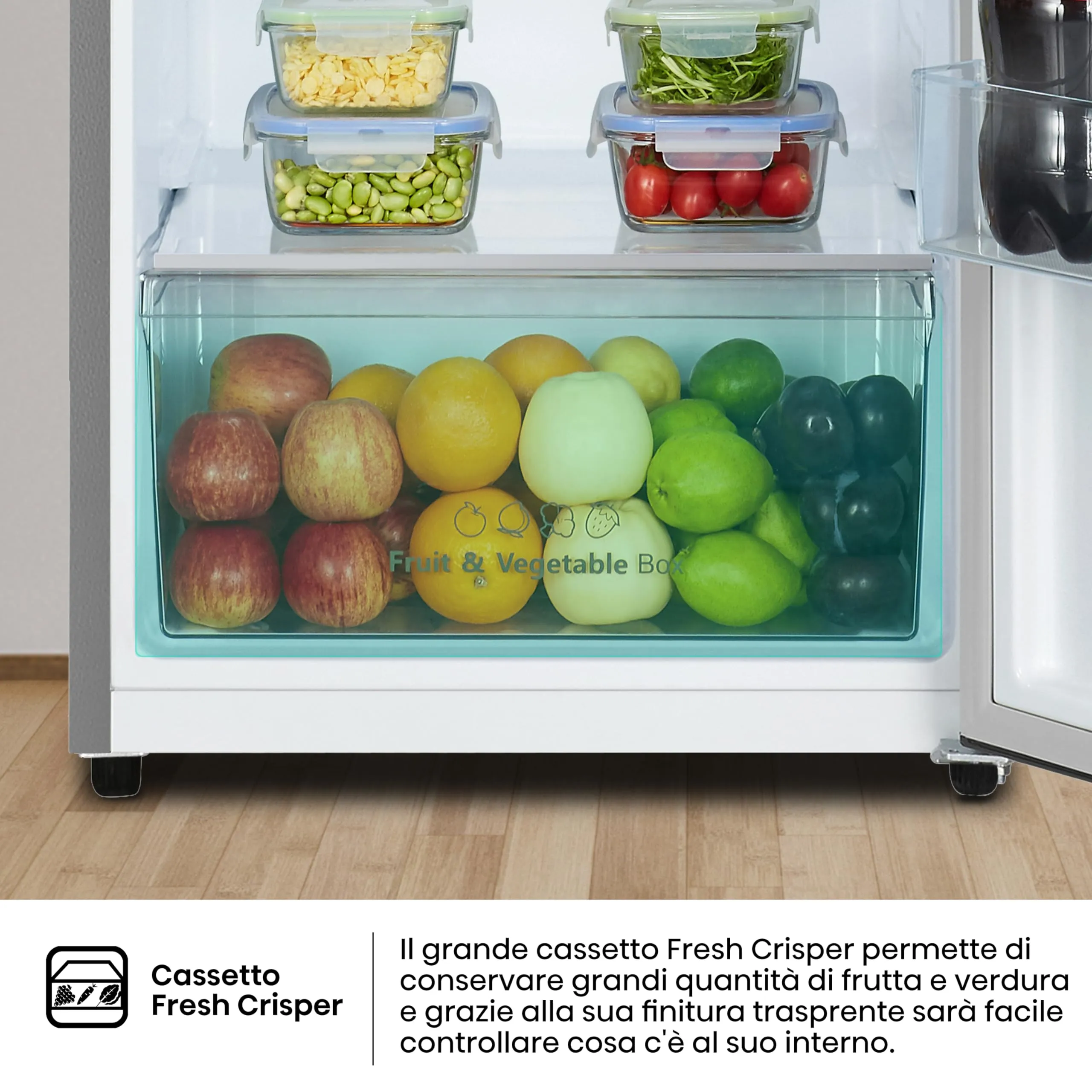 Hisense RT327N4ACE Frigorifero Doppia Porta Total No Frost Multi Air Flow, 55 cm, Inox, 249 L - immagine 5