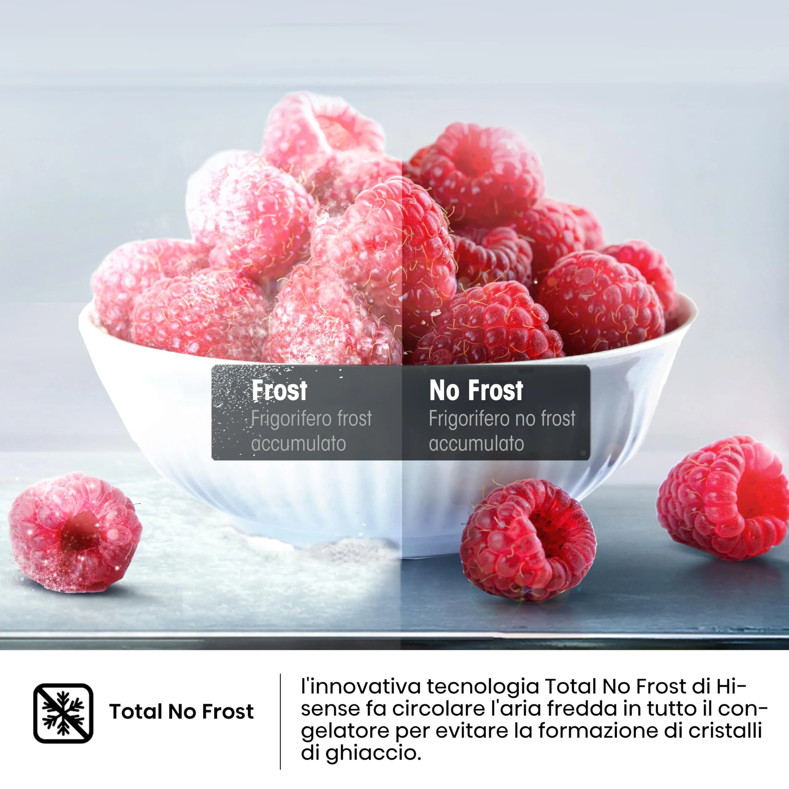 Hisense RT327N4ACE Frigorifero Doppia Porta Total No Frost Multi Air Flow, 55 cm, Inox, 249 L - immagine 8