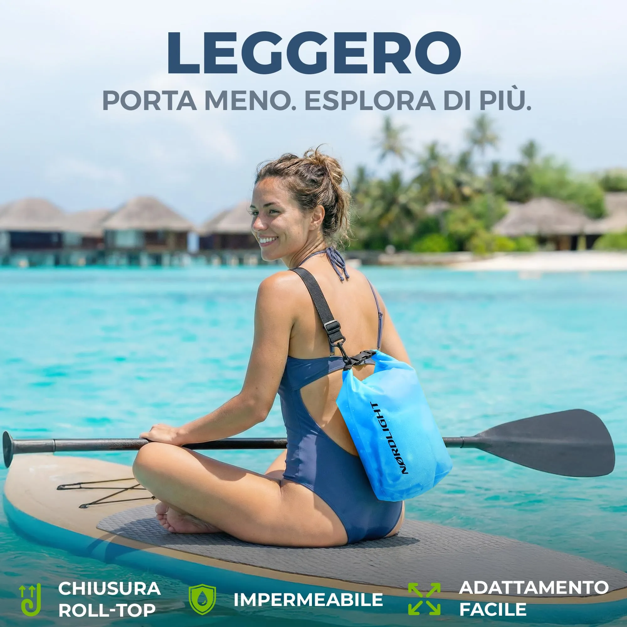 Nordlight Dry Bag Set con Custodia per Cellulare e Marsupio, 20L, Blu - immagine 5