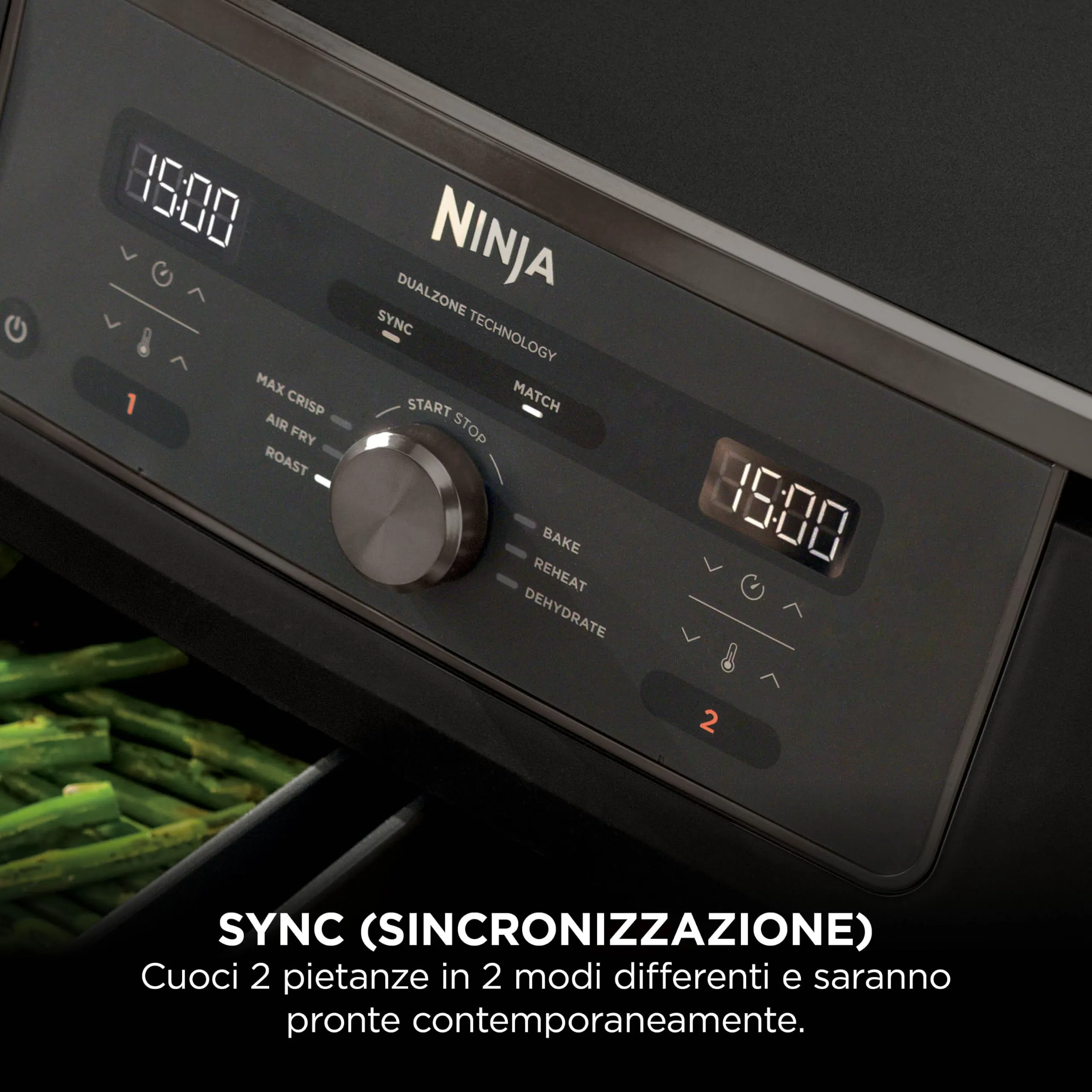 Ninja Max Dual Zone Friggitrice ad aria calda 9,5L DZ400EUBK Nero Onice - immagine 3