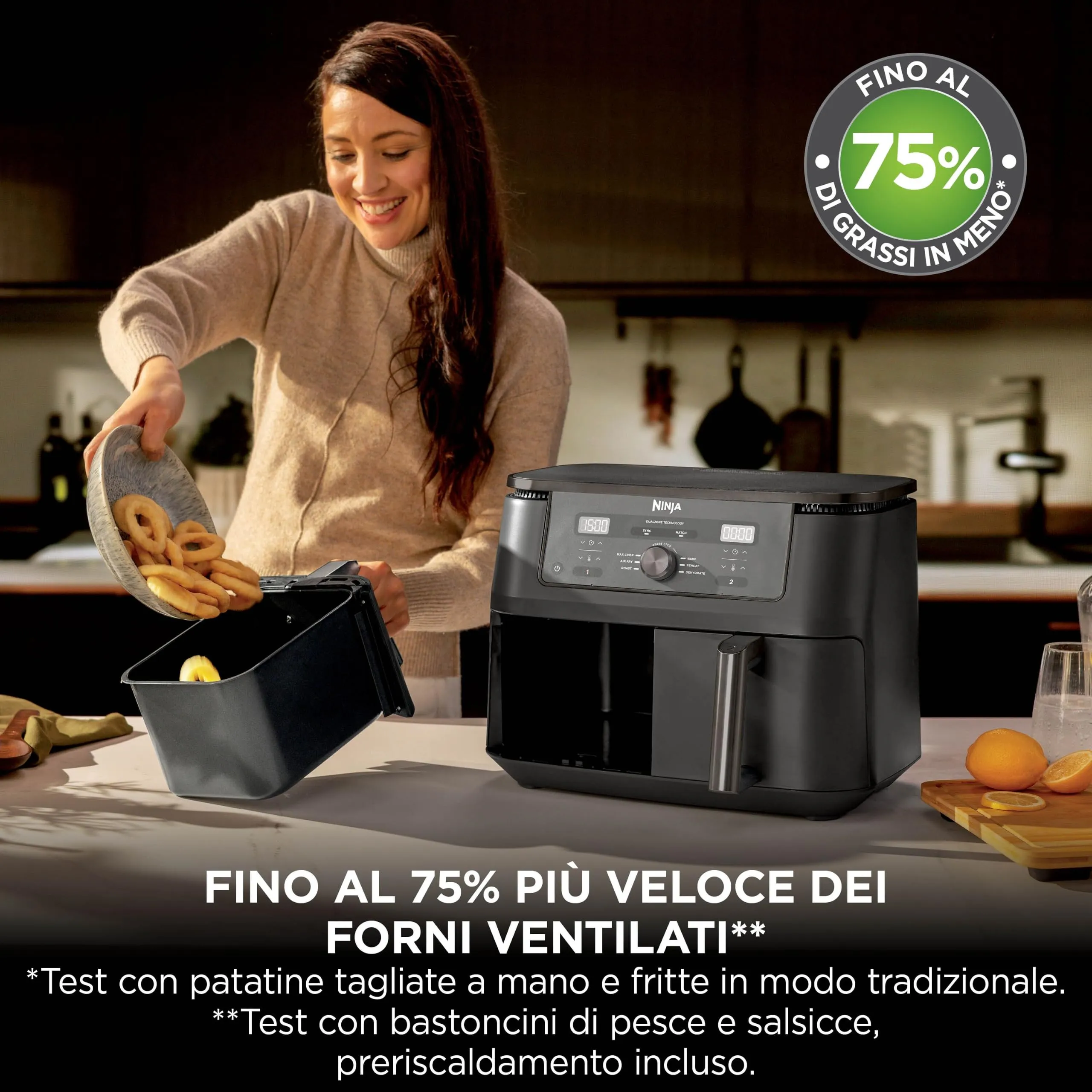 Ninja Max Dual Zone Friggitrice ad aria calda 9,5L DZ400EUBK Nero Onice - immagine 8