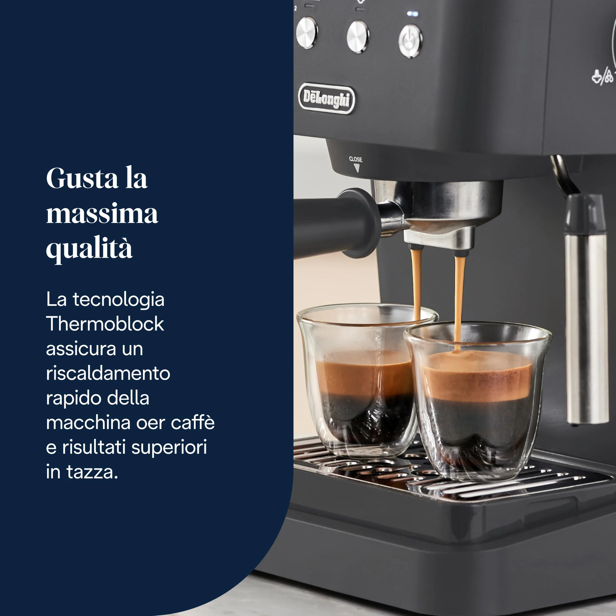 De'Longhi Classic Macchina da Caffè Espresso Montalatte Manuale Grigio EM352.G - immagine 4