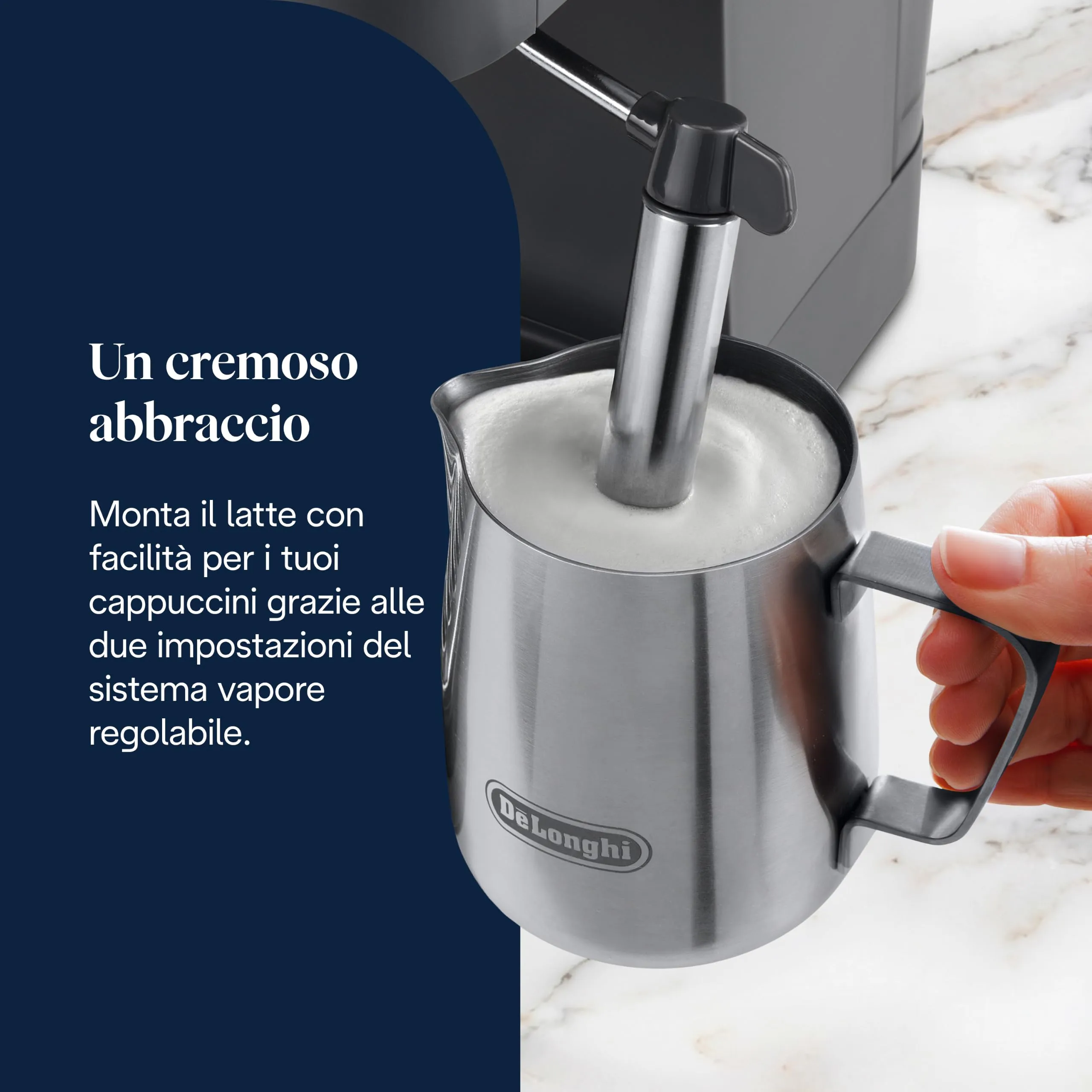 De'Longhi Classic Macchina da Caffè Espresso Montalatte Manuale Grigio EM352.G - immagine 5