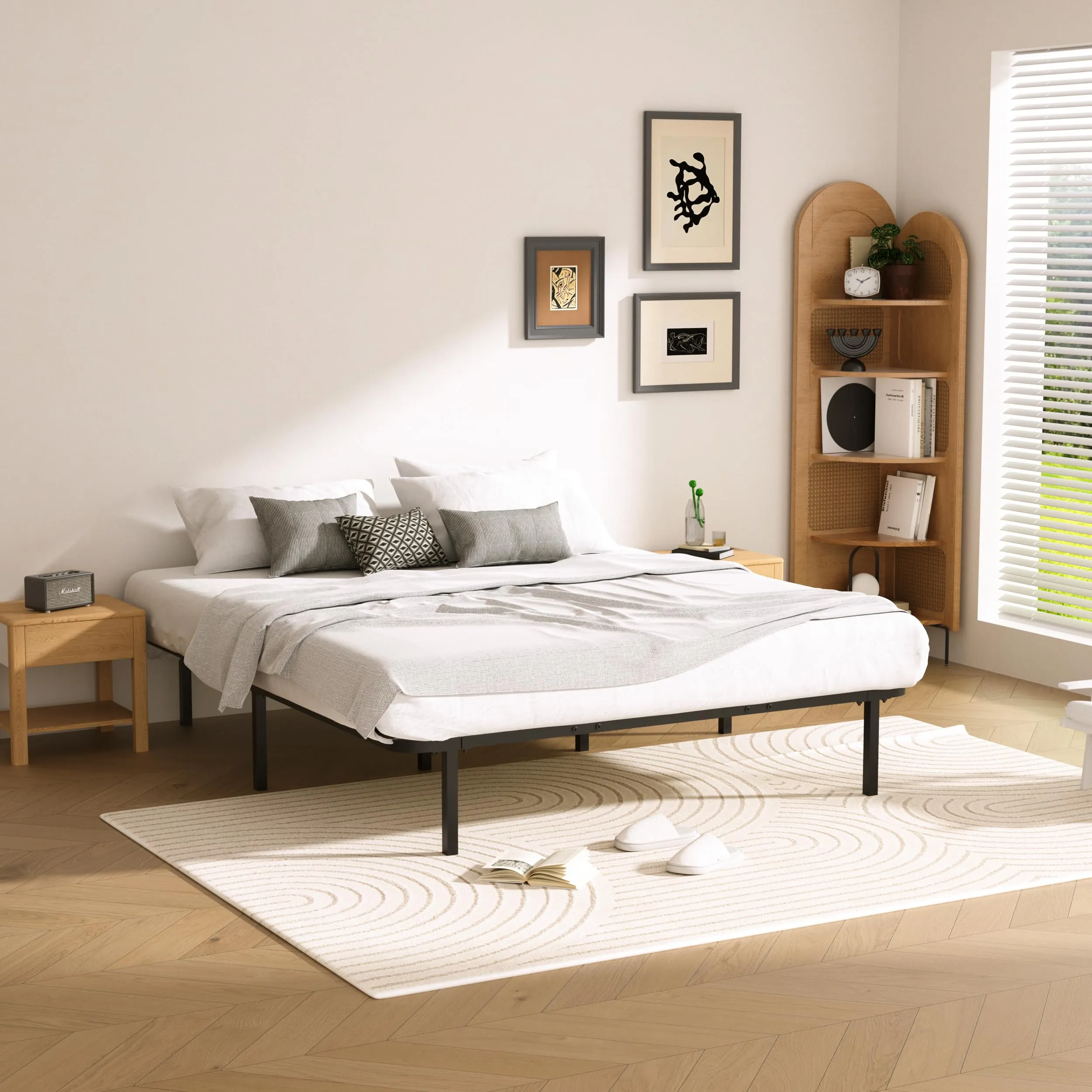 DEWINNER Rete Letto Matrimoniale 140x200cm, Altezza 35 cm, 13 Doghe in Legno Pioppo Ortopedica con 8 Piedi - immagine 6