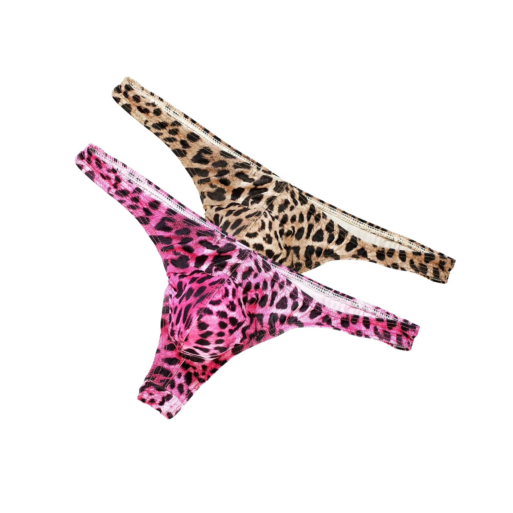 Eagerlove Perizoma Uomo Costume Leopardato Marrone/Rosa XXL - immagine 4