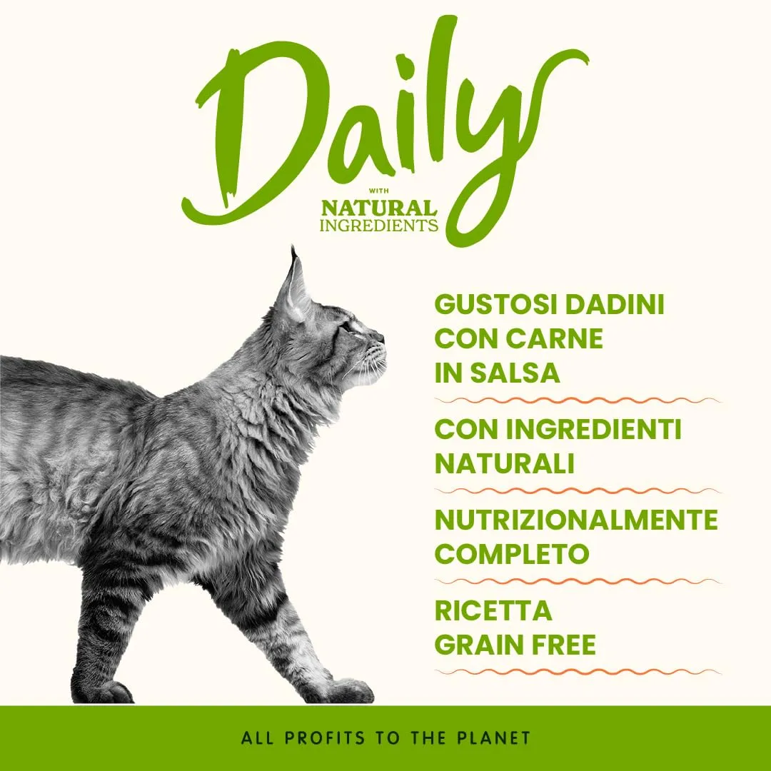 Almo Nature Daily Cibo Umido per Gatti Adulti Dadini Manzo 85 g, 24 pezzi - immagine 3