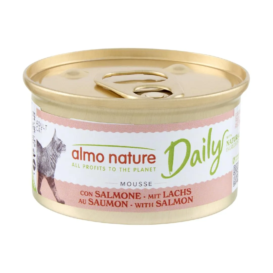 Almo Nature Daily Cibo Umido per Gatti Adulti Mousse Salmone 85 g, 24 pezzi - immagine 1