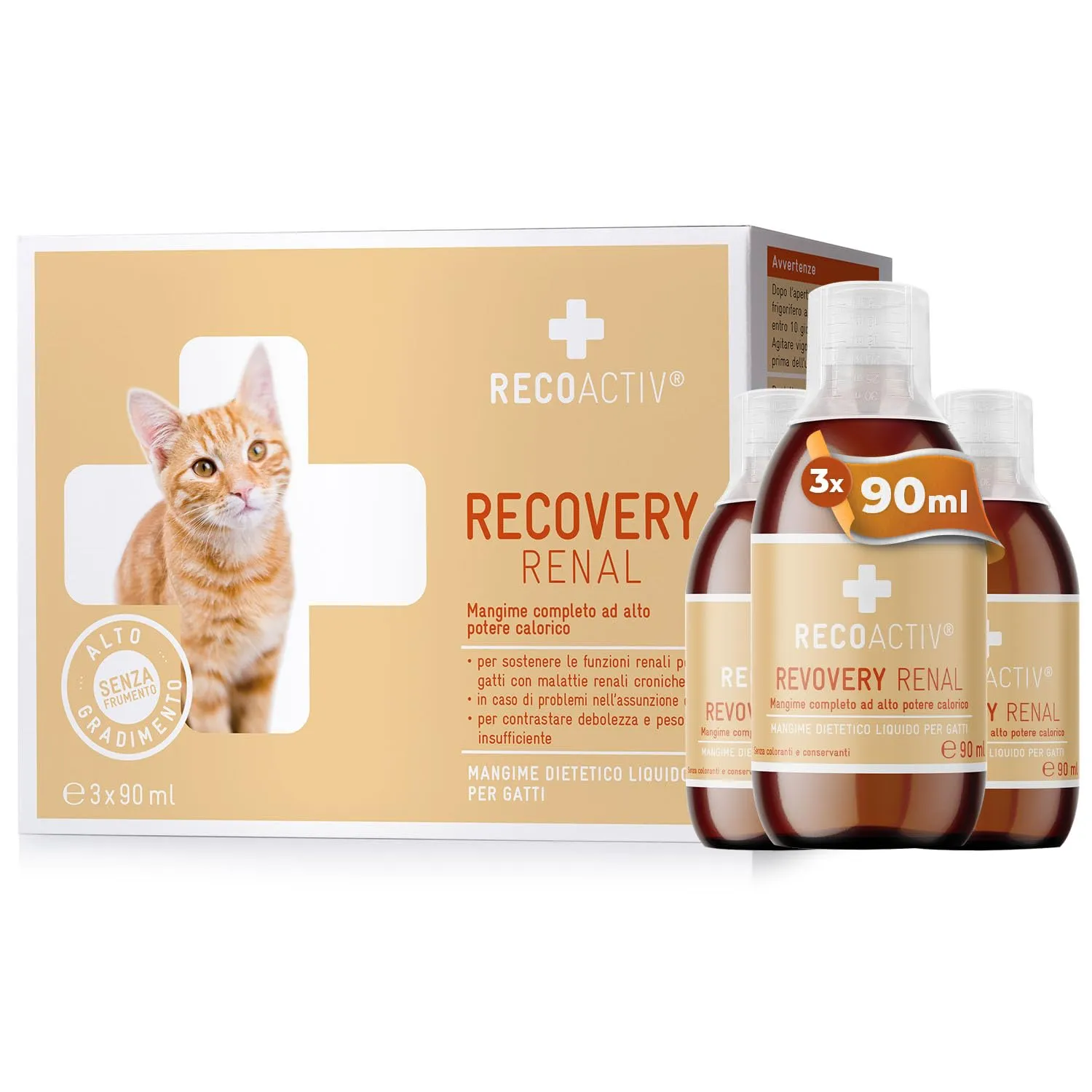 RECOACTIV Recovery Renale per gatti, 3 x 90 ml - immagine 1