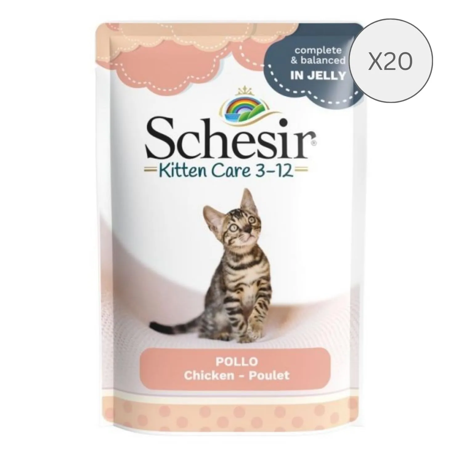 Schesir Cat Jelly Kitten Filetto di Pollo, 20 x 85 g - immagine 2