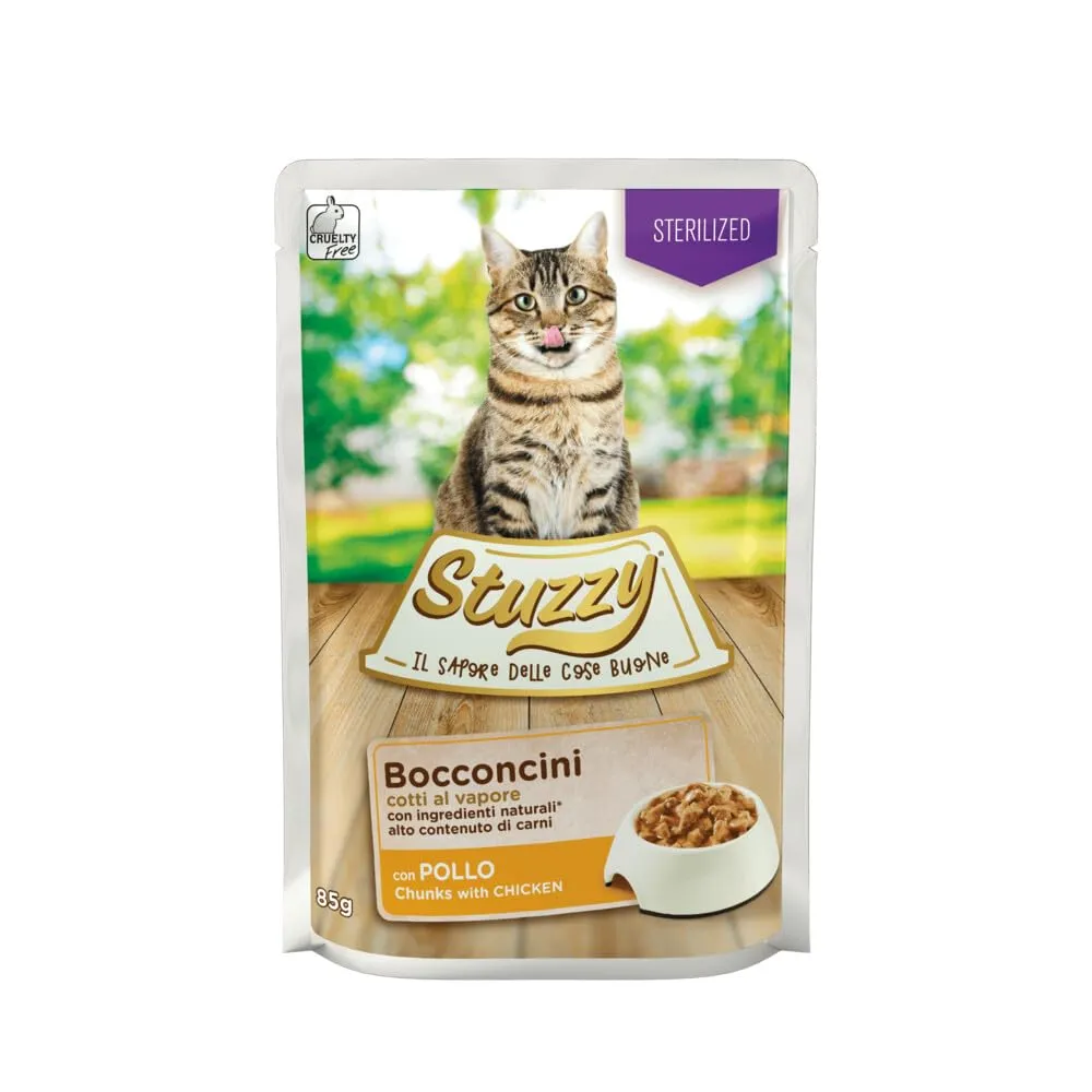 Stuzzy Cibo Umido per Gatti Sterilizzati con Pollo in Bocconcini, 24 buste da 85g - immagine 1