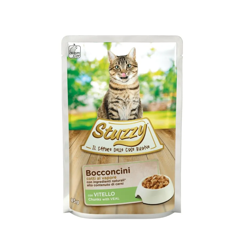 Stuzzy Cibo Umido per Gatti Adulti Vitello in Bocconcini, 24 buste da 85g - immagine 1