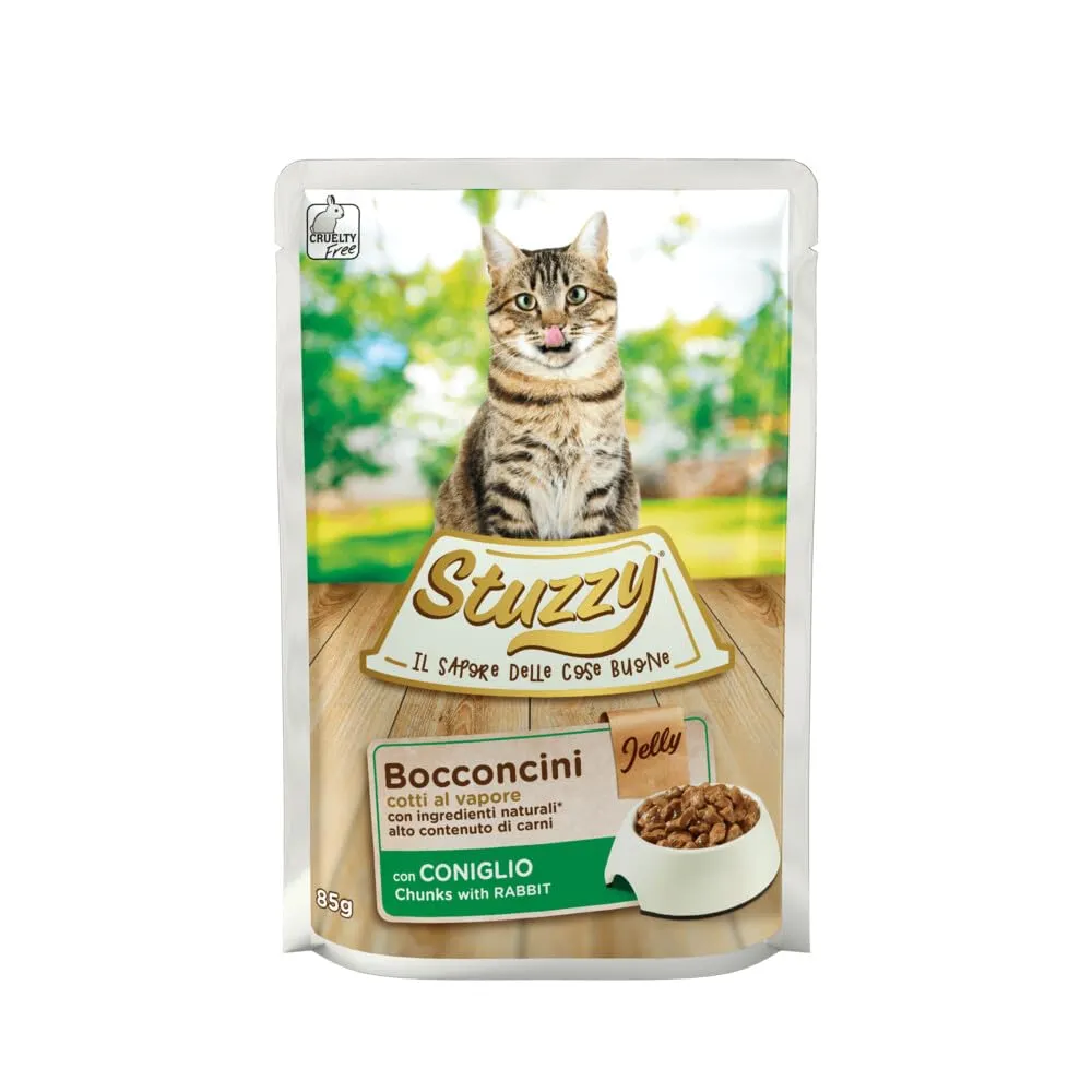 Stuzzy Cibo Umido per Gatti Adulti con Coniglio in Bocconcini, 24 buste da 85g - immagine 1