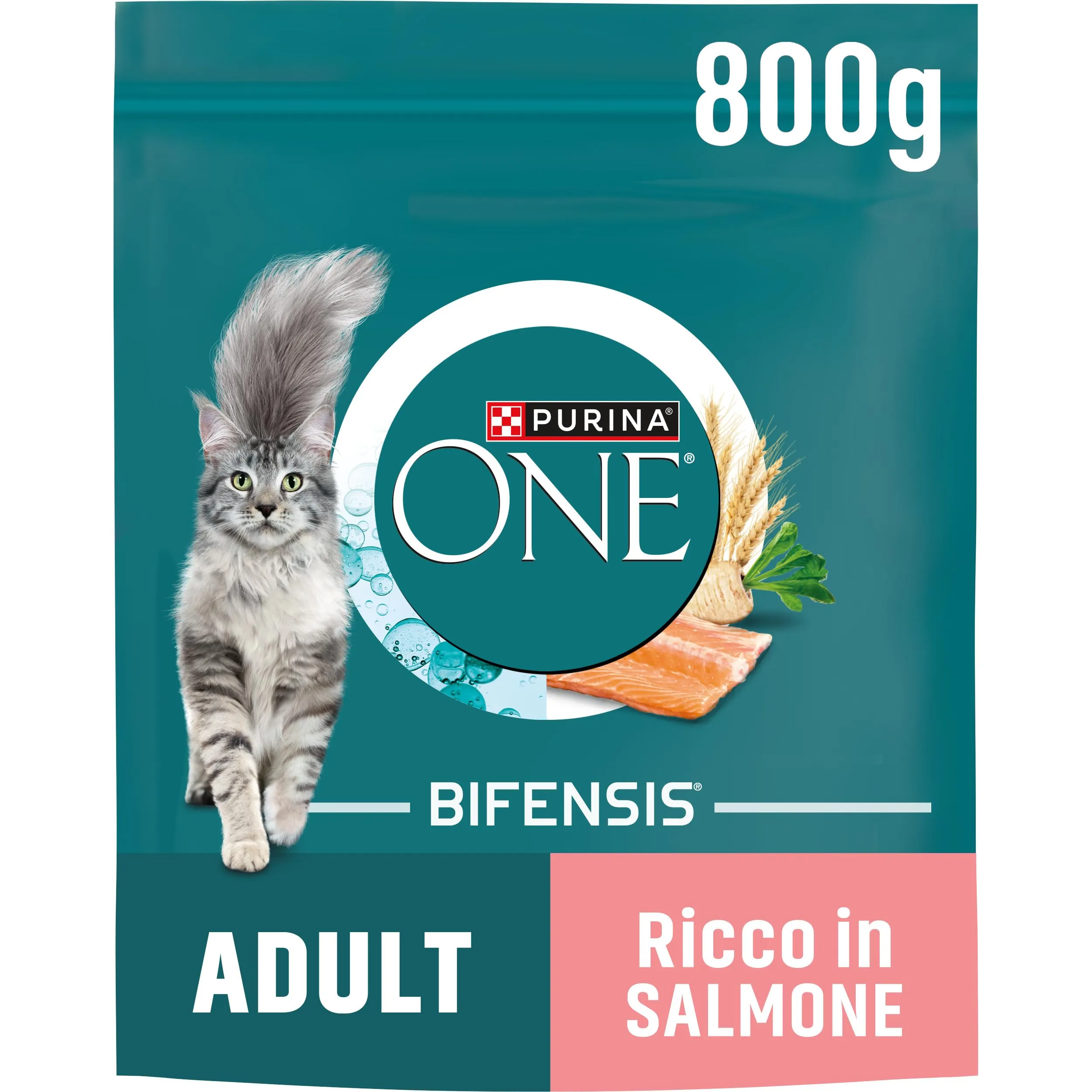 Purina One Bifensis Crocchette per Gatti Adulti con Salmone e Cereali Integrali, 8 x 800g - immagine 3
