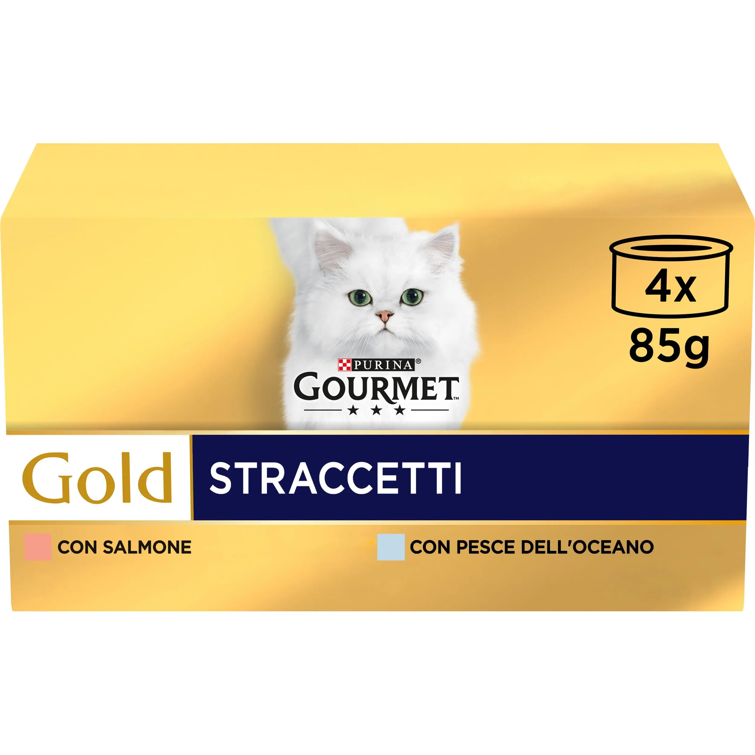 Gourmet Gold Cibo Umido per Gatti Adulti Straccetti Pesce dell'Oceano e Salmone, 48 Lattine da 85 g - immagine 2