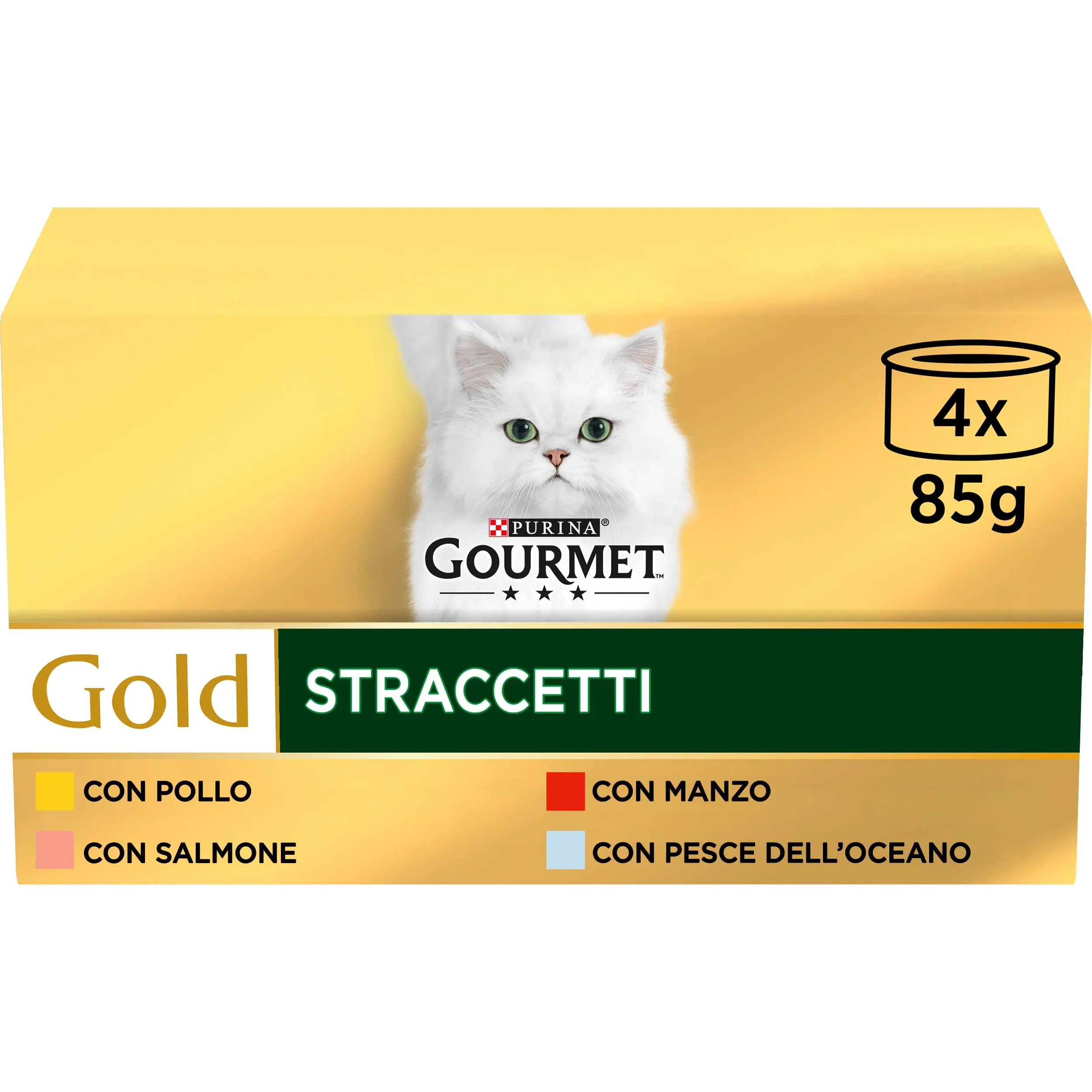 Gourmet Gold Cibo Umido per Gatti Adulti Straccetti Manzo, Pollo, Pesce dell'Oceano e Salmone, 48 Lattine da 85g - immagine 2