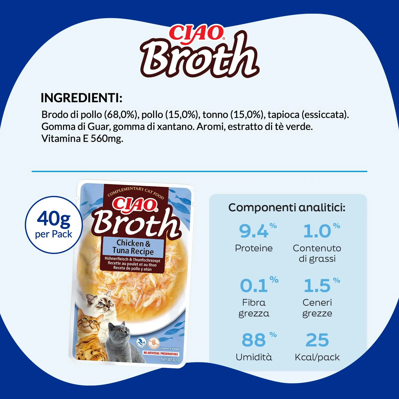 Inaba Ciao Broth Cibo Umido per Gatti al Pollo e Tonno, 40g - immagine 6