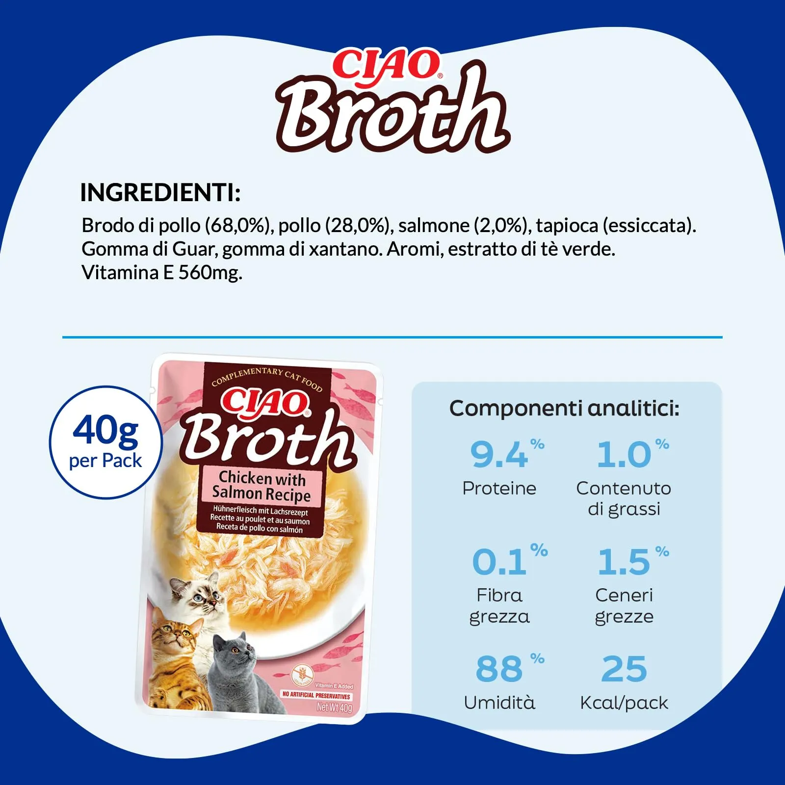 Inaba Ciao Broth Cibo Umido per Gatti al Pollo e Salmone, 40g - immagine 6