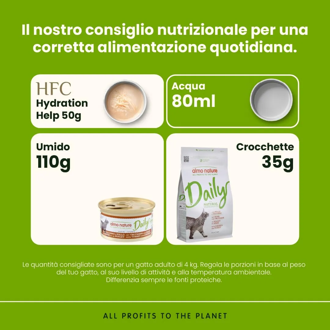 Almo Nature Daily Cibo Umido per Gatti Adulti Dadini Tacchino e Pollo 85 g 24 pezzi - immagine 3