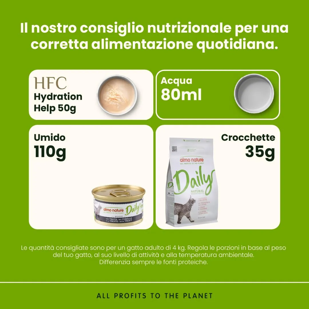 Almo Nature Daily Cibo Umido per Gatti Adulti Mousse Trota 85 g, Confezione da 24 - immagine 3